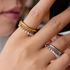 Model wearing Orek Zircon Tassel Charm Ring