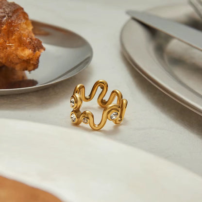 Close-up of Orek Ziva Curve Stack Ring